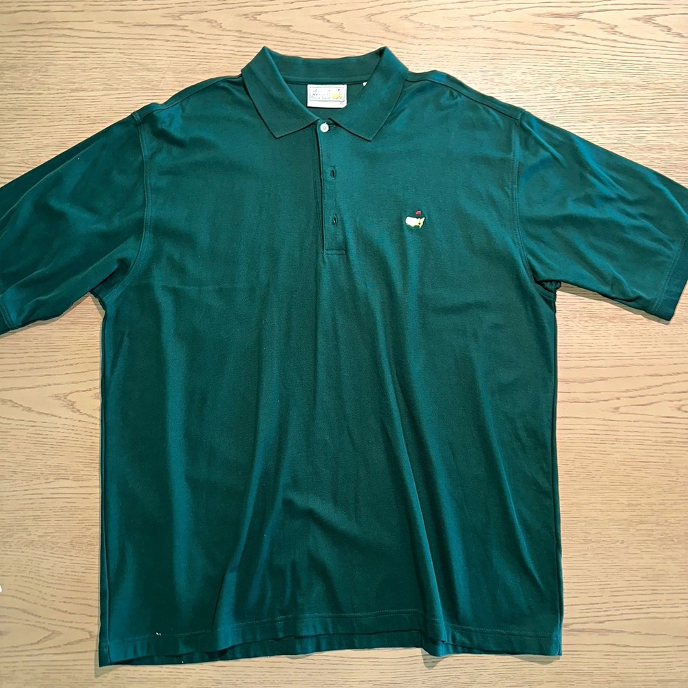 Vintage Masters Augusta National Golf Shop Polo Shirt Men XL Green 60s Two-Ply